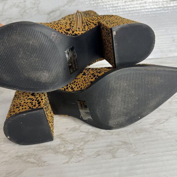 altar'd state Leopard Print Ankle Boots Womens Pointed Toe Block Heel Size 9 - Picture 9 of 11